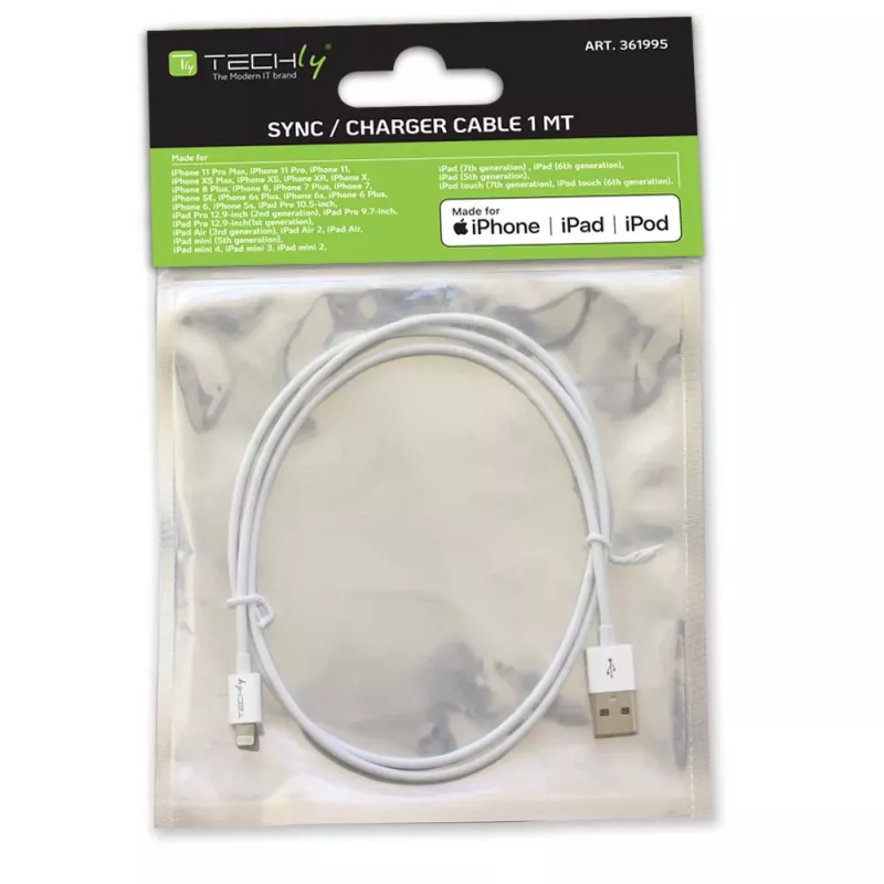 Techly ICOC APP-8WH1 Lightning kábel 1 m biely