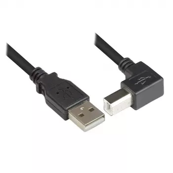Techly USB 2.0 kábel A-konektor samec / B-konektor samec zahnutý 0,5m ICOC U-AB-005-ANG