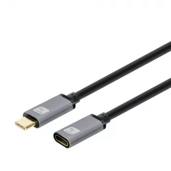 Techly USB 3.2 Gen 2 USB-C M/F kábel 1 m čierny, 1 m, USB C, USB C, USB 3.2 Gen 2 (3.1 Gen 2), 10 Gbit/s, čierna, sivá