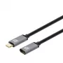 Techly USB 3.2 Gen 2 USB-C M/F kábel 1 m čierny, 1 m, USB C, USB C, USB 3.2 Gen 2 (3.1 Gen 2), 10 Gbit/s, čierna, sivá