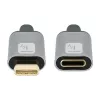 Techly USB 3.2 Gen 2 USB-C M/F kábel 1 m čierny, 1 m, USB C, USB C, USB 3.2 Gen 2 (3.1 Gen 2), 10 Gbit/s, čierna, sivá