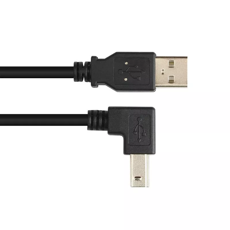Techly USB 2.0 kábel A konektor samec / B konektor samec zahnutý 1m ICOC U-AB-10-ANG