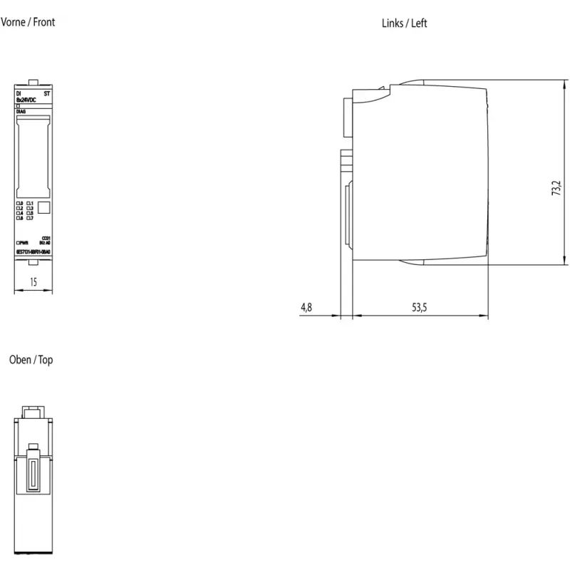 Siemens SIMATIC ET 200SP 6ES7131-6BF01-0BA0 Digitálny vstupný modul, DI 8x24VDC