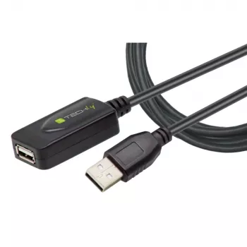 Techly IUSB-REP20TY USB kábel USB 2.0 5 m USB A čierny