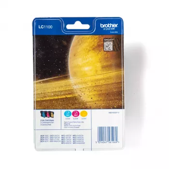 Brother LC1100RBWBP atramentová kazeta 3 kusy originál azúrová, purpurová, žltá