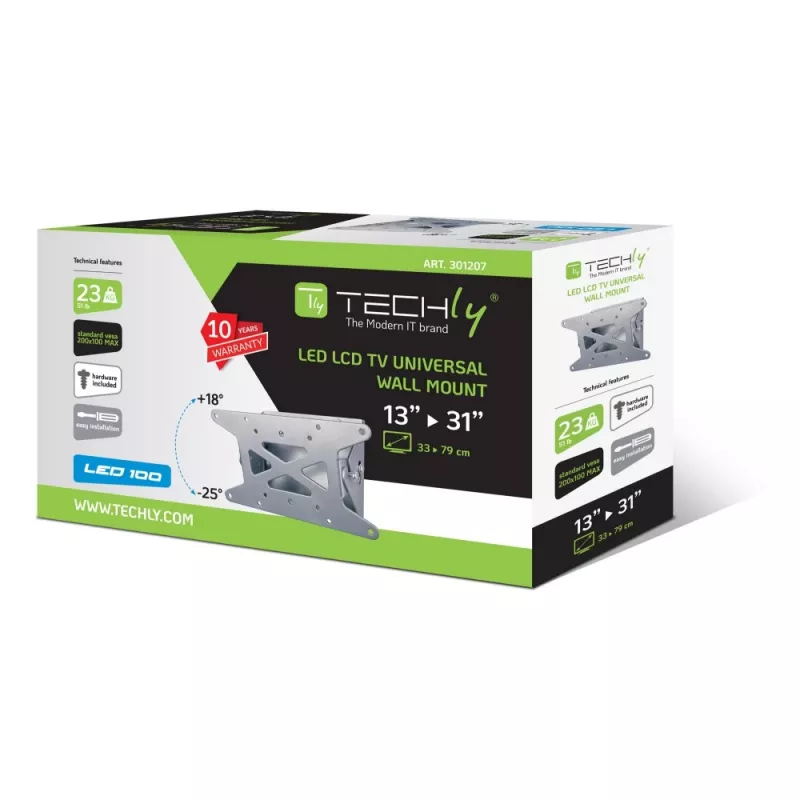 Techly 13-31 palcov nástenný držiak pre LED LCD TV naklápací ICA-LCD 109