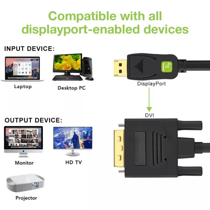 Techly monitorový kábel DisplayPort na DVI 2 m ICOC DSP-C-020