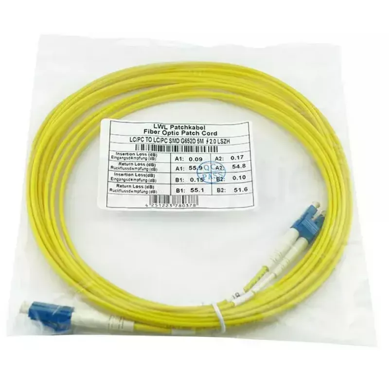 Optický patch kábel BlueOptics SFP3131BU3MK 3 m OS2 LC–LC žltý, 9 µm, plný duplex