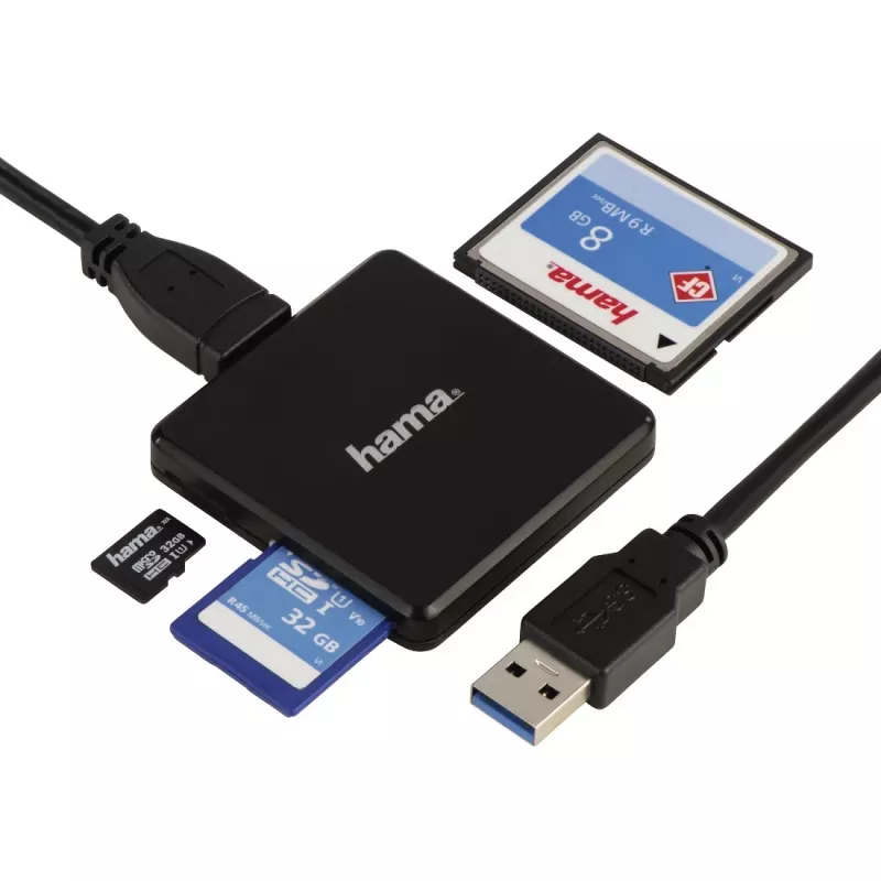 Hama 00124156 čítačka kariet USB 3.2 Gen 1 (3.1 Gen 1) Type-A čierna