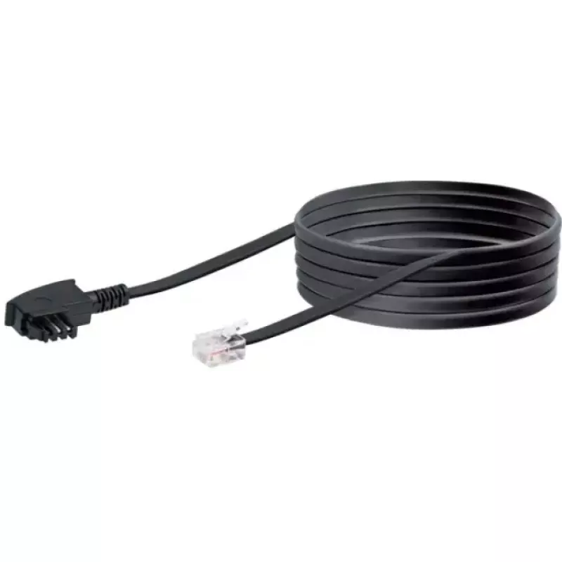 Kábel Schwaiger 6,0 m RJ-12 - TAE-F 6 m čierny