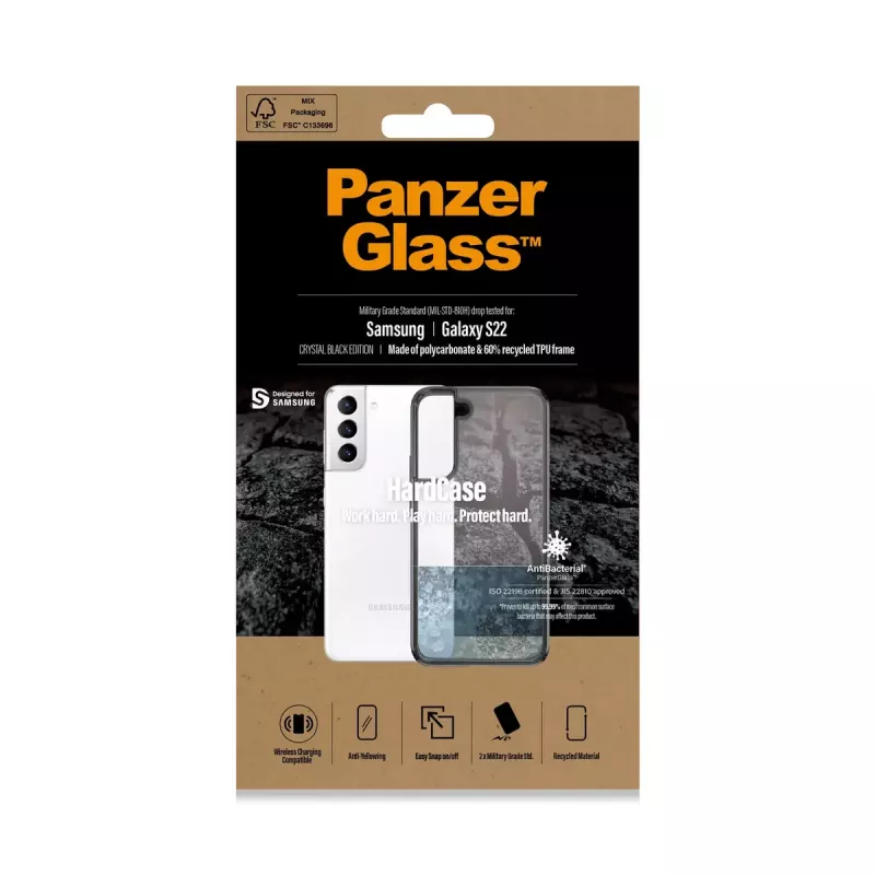 HardCase kryt PanzerGlass pre Samsung Galaxy S22 transparentný