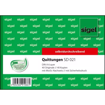 Obchodný formulár Sigel SD021 zelený A6 Q