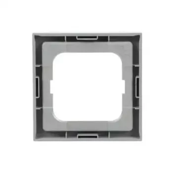 Rám krytu Busch-Jaeger 1721-183K strieborný – termoplast, bezskrutkový, 80×80 mm, 11 mm