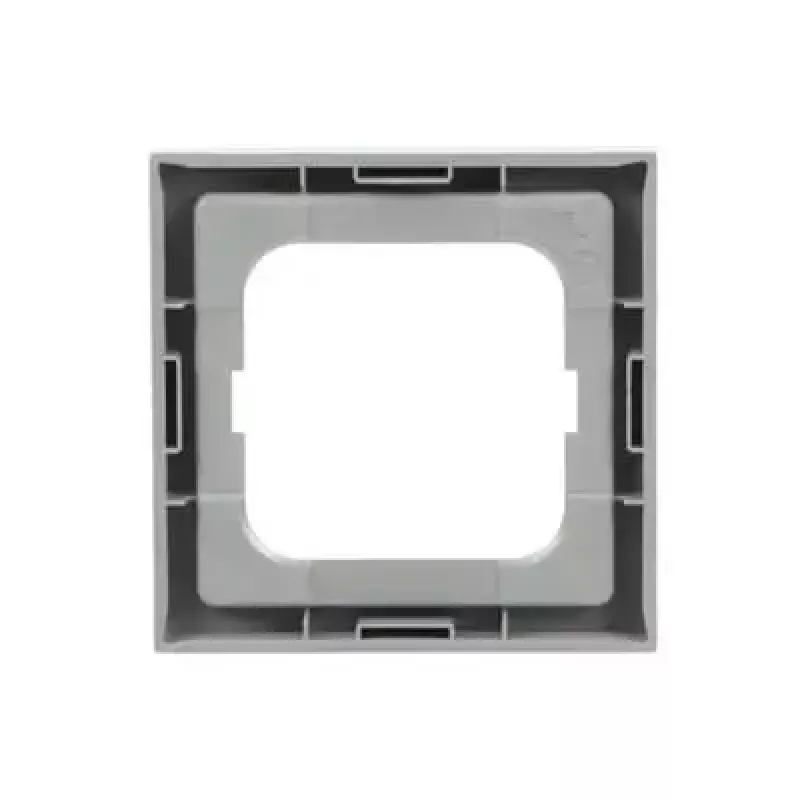 Rám krytu Busch-Jaeger 1721-183K strieborný – termoplast, bezskrutkový, 80×80 mm, 11 mm