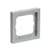 Rám krytu Busch-Jaeger 1721-183K strieborný – termoplast, bezskrutkový, 80×80 mm, 11 mm