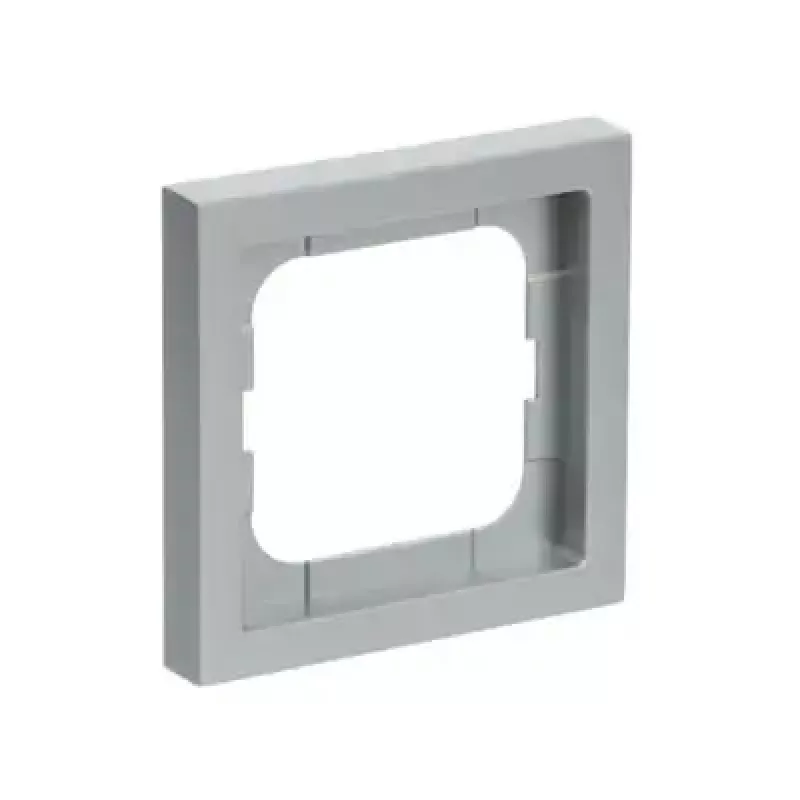 Rám krytu Busch-Jaeger 1721-183K strieborný – termoplast, bezskrutkový, 80×80 mm, 11 mm
