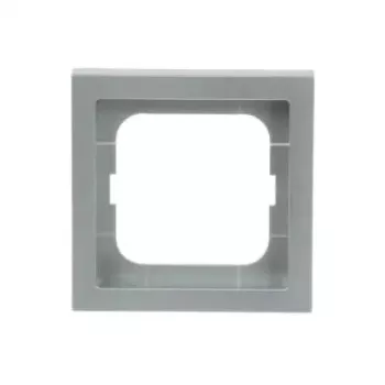 Rám krytu Busch-Jaeger 1721-183K strieborný – termoplast, bezskrutkový, 80×80 mm, 11 mm