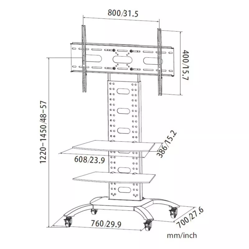 Techly ICA-TR8 Stojan na signage displej 177,8 cm (70 inch) čierny