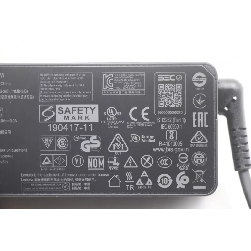 Lenovo 5A10W86261 napájací zdroj do interiéru 65 W čierny