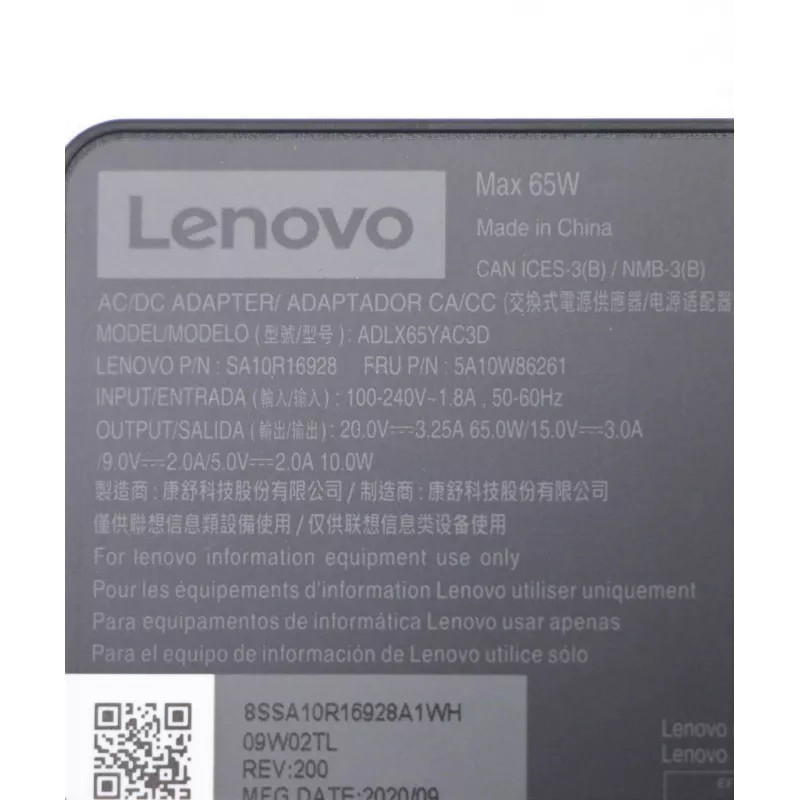 Lenovo 5A10W86261 napájací zdroj do interiéru 65 W čierny