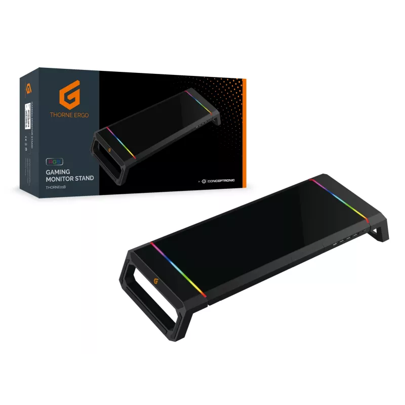 Conceptronic THORNE ERGO stojan na herný monitor, voľne stojaci, 10 kg, čierny