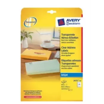 Tlačové etikety transparentné Avery J4721-25