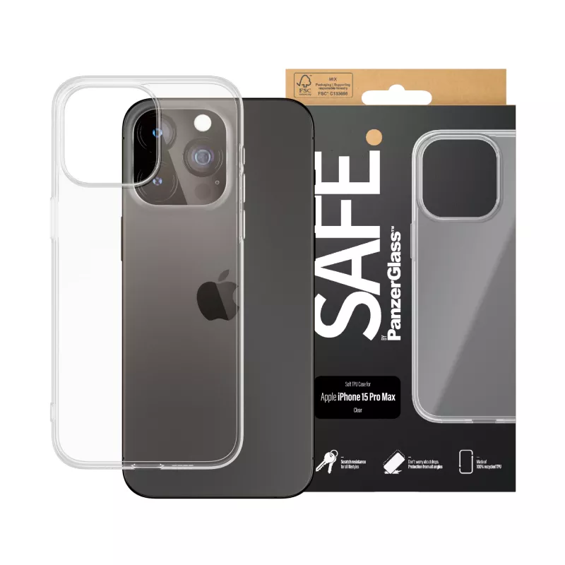 PanzerGlass SAFE. by ® TPU puzdro transparentné iPhone 15 Pro Max
