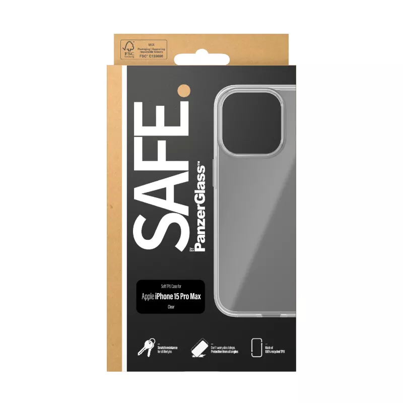 PanzerGlass SAFE. by ® TPU puzdro transparentné iPhone 15 Pro Max