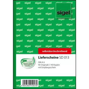 Obchodný formulár Sigel SD013 zelený A6 80 listov