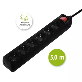 Hama 137266 predlžovacia zásuvka 6 AC výstupov interiérová čierna