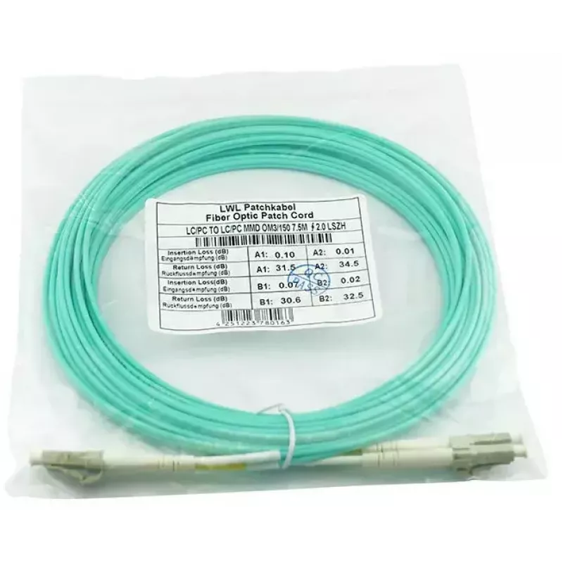 Optický kábel BlueOptics AJ833A 0,5 m LC OM3 aqua