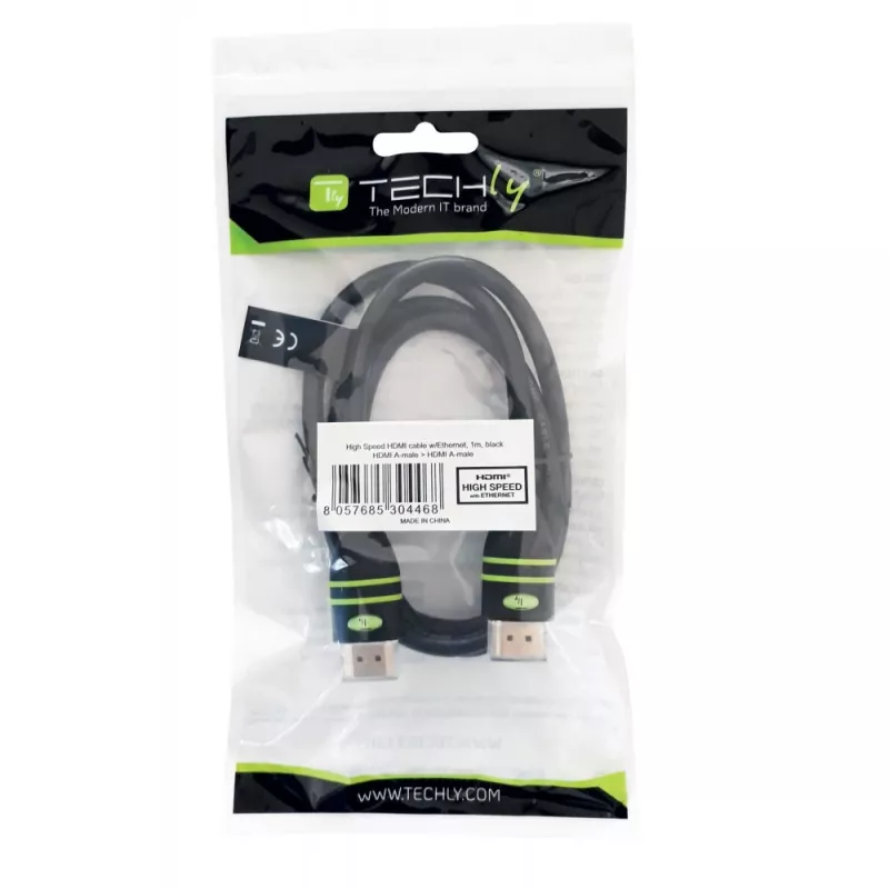Techly 0,5 m High-Speed-HDMI kábel s Ethernet A/A M/M čierny ICOC HDMI-4-005