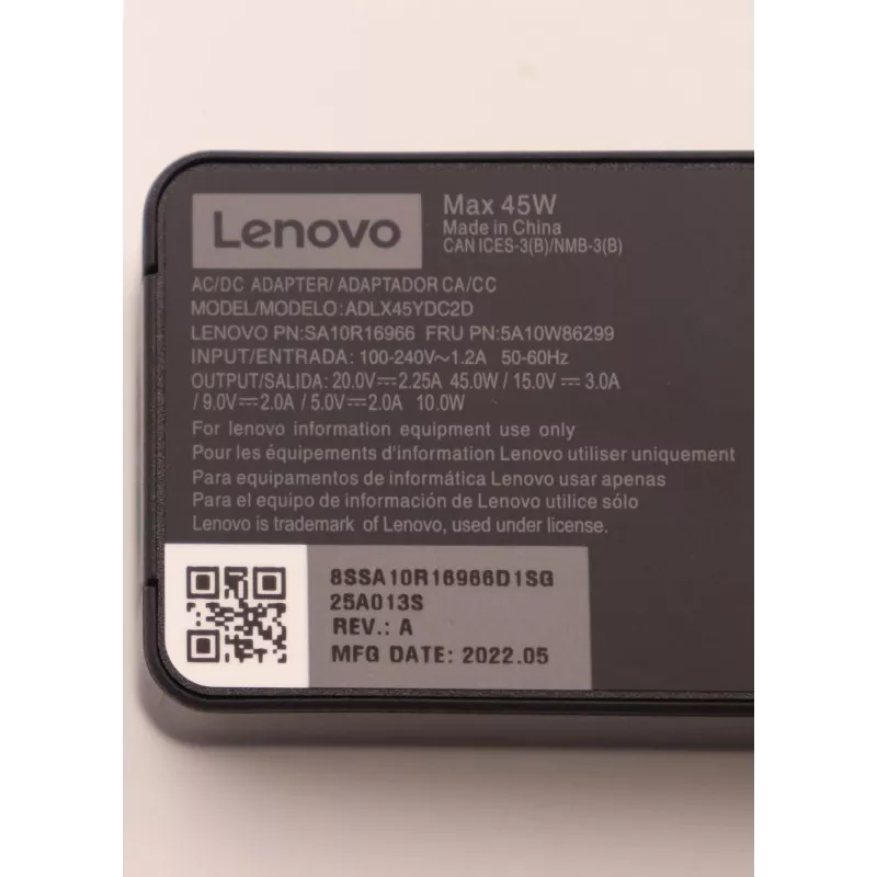 Lenovo 5A10W86299 napájací adaptér/menič interiérový 45 W čierny