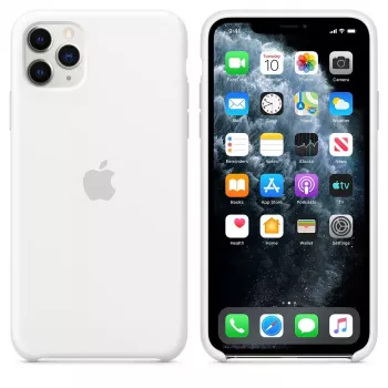 Silikónové puzdro pre Apple iPhone 11 Pro Max — silikón, biela, vhodné pre 6,5 palcov