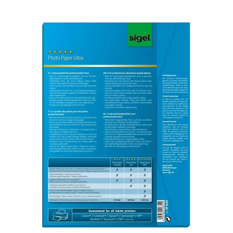 Tlačový papier A4 Sigel IP639 lesk 50 listov biely