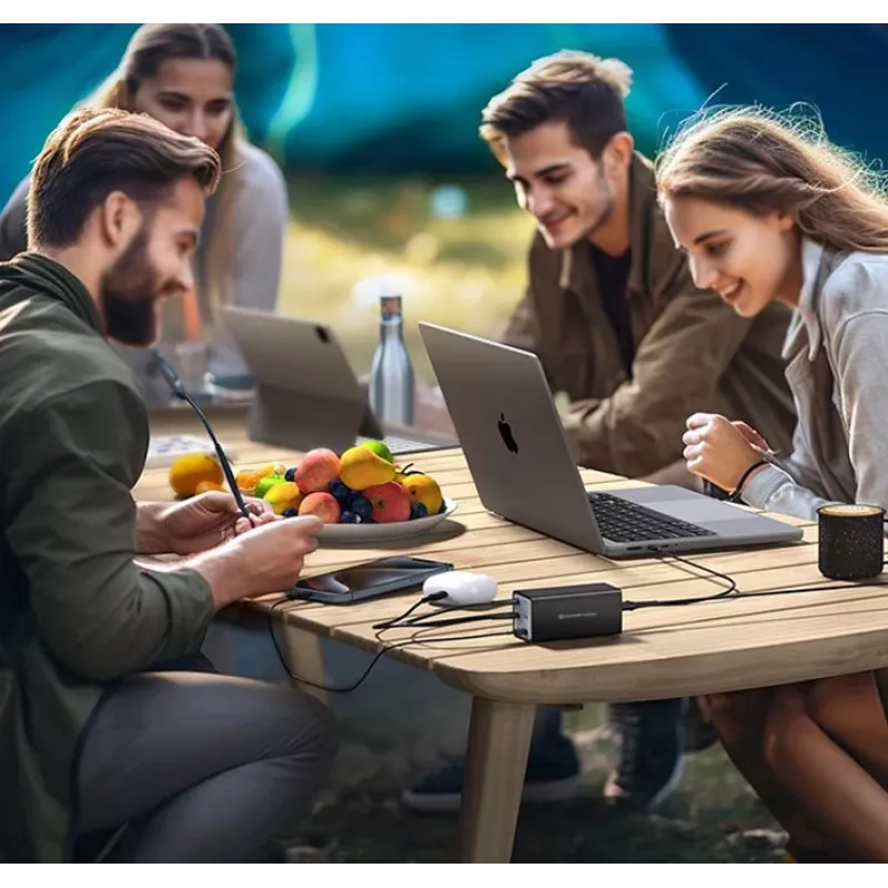 Conceptronic 6-portová 200W GaN USB PD nabíjačka s USB-C káblom, USB-C x 4, USB-A x 2, QC 3.0, PD 3.1, PPS