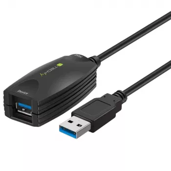 Techly SuperSpeed USB3.0 aktívny predlžovací kábel 5m čierny ICUR3050