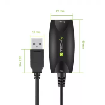 Techly SuperSpeed USB3.0 aktívny predlžovací kábel 5m čierny ICUR3050