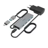 Hama 00200138 rozbočovač rozhraní USB 3.2 Gen 1 (3.1 Gen 1) Type-A + Type-C 5000 Mbit/s antracit, sivý