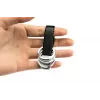 Kľúčenka TROIKA TWISTER čierna strieborná koža kov 16mm 9mm