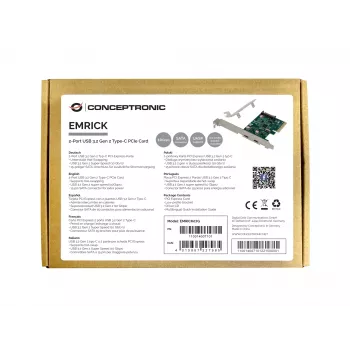 Conceptronic EMRICK 2-portová USB 3.2 Gen 2 Type-C PCIe karta