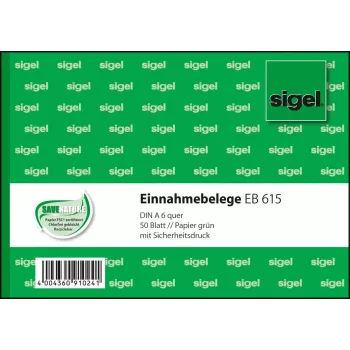 Obchodný formulár Sigel EB615 zelený A6 50 listov
