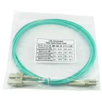 BlueOptics Optický prepojovací kábel LC-SC multimode OM3 duplex, LC-UPC/SC-UPC, 1 m, béžový (kompatibilný s Corning 055702K512000001M)
