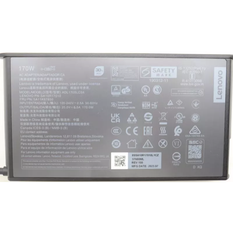 Lenovo 5A11K67850 napájací zdroj interiérový 170 W čierny