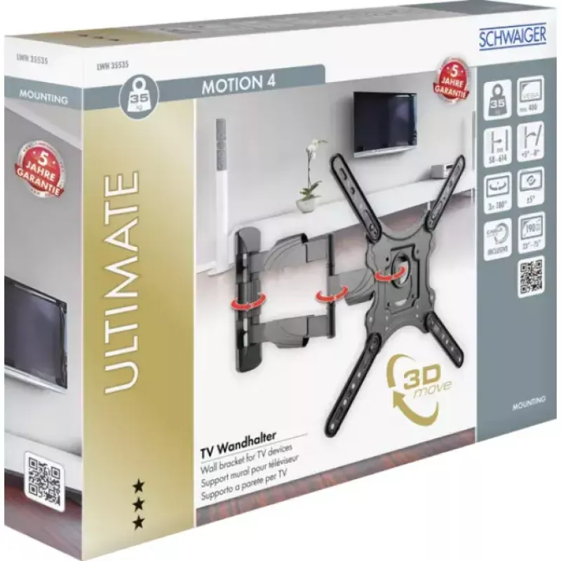 Nástenný držiak na TV Schwaiger LWH35535 513 čierny