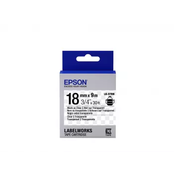 Epson kazeta etikiet transparentná LK-5TBN čierna/transparentná 18mm (9m)