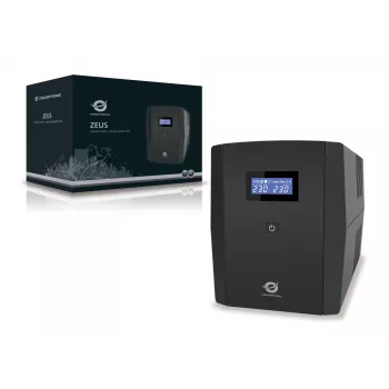 Conceptronic ZEUS 1200VA 720W UPS, IEC + Schuko zásuvka, line-interactive, 1,2 kVA, 720 W, 220 V, 240 V, 220 V