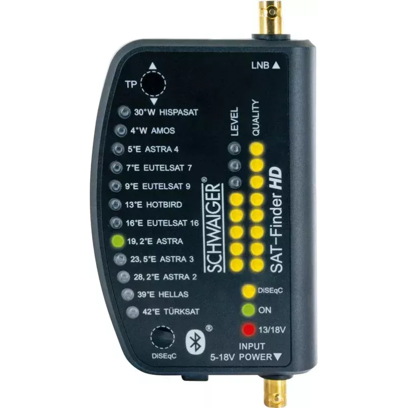 Satelitný vyhľadávač Schwaiger SF9003BTAKKU 950-2150 MHz plast