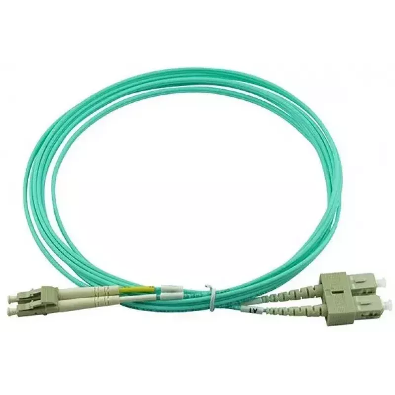 BlueOptics LC-SC multimódový OM3 duplexný optický patch kábel, LC-UPC/SC-UPC, 2 m, béžový (kompatibilný s Corning 055702K512000002M)