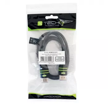 Techly 1m High Speed HDMI kábel s Ethernetom A/A M/M čierny ICOC HDMI-4-010